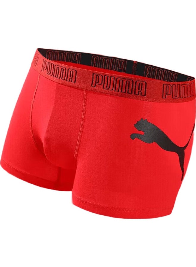 PUMA ملابس داخلية للرجال، شعار كبير، احتفالي، سنة الأبراج، زفاف، أحمر محظوظ، شورت بوكسر، عبوة 3 قطع - Image 3