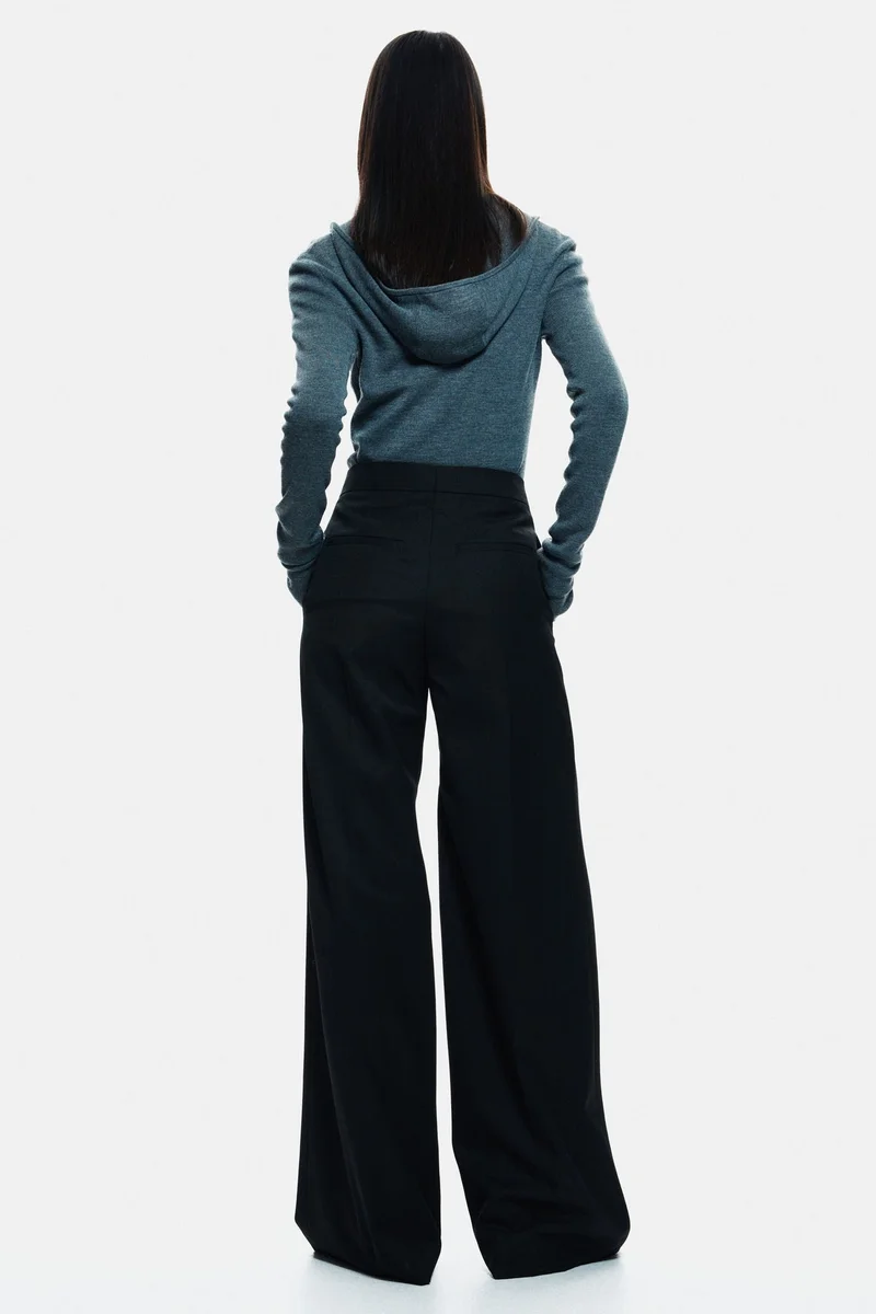 H&M Wool-blend wrap-detail trousers