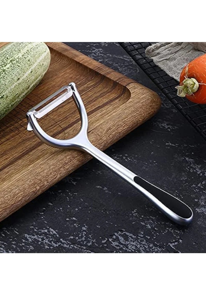 Potato peeler stainless steel Y-shape with non slip handle and built in potato eye removar - Image 2