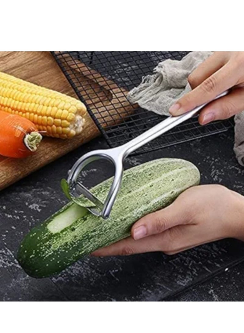 Potato peeler stainless steel Y-shape with non slip handle and built in potato eye removar - Image 4