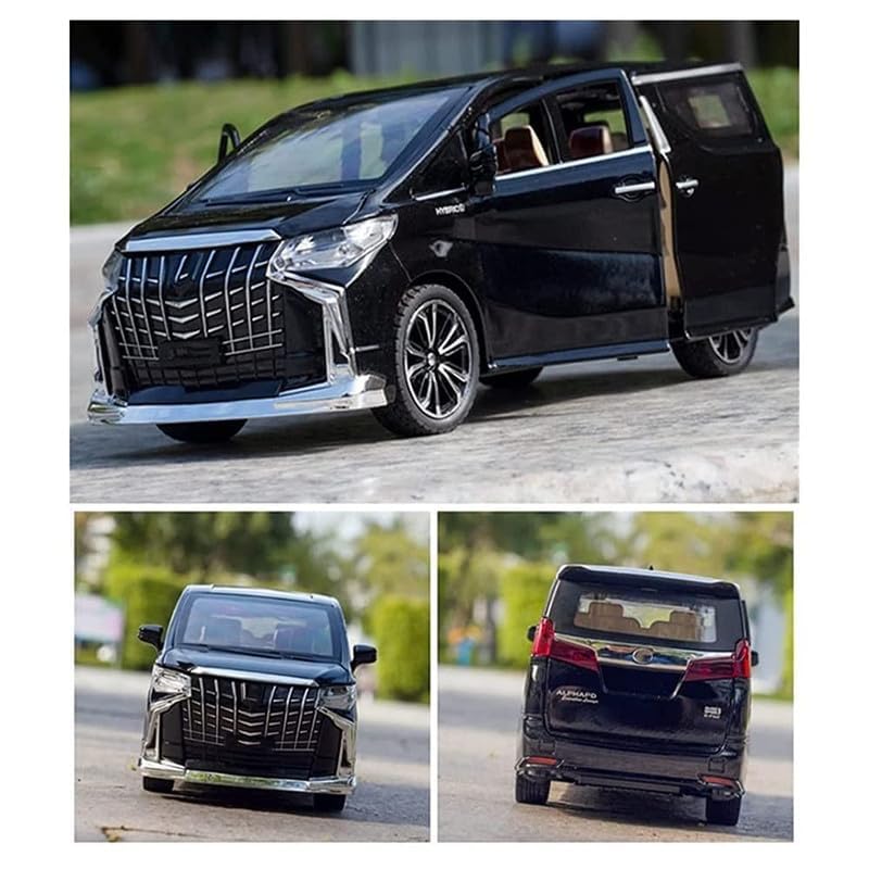 DEOXY Big 1/24 Alphard LM300 Alloy Pull Back Metal Collectible Toy Car with Light and Sound Toy Vehicle Door Can be Opened - Image 5