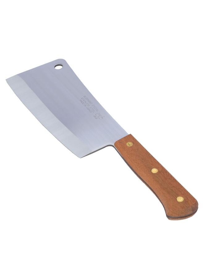 Alsaif Steel Cleaver Size 8 With Wooden Handle Brown - Image 1