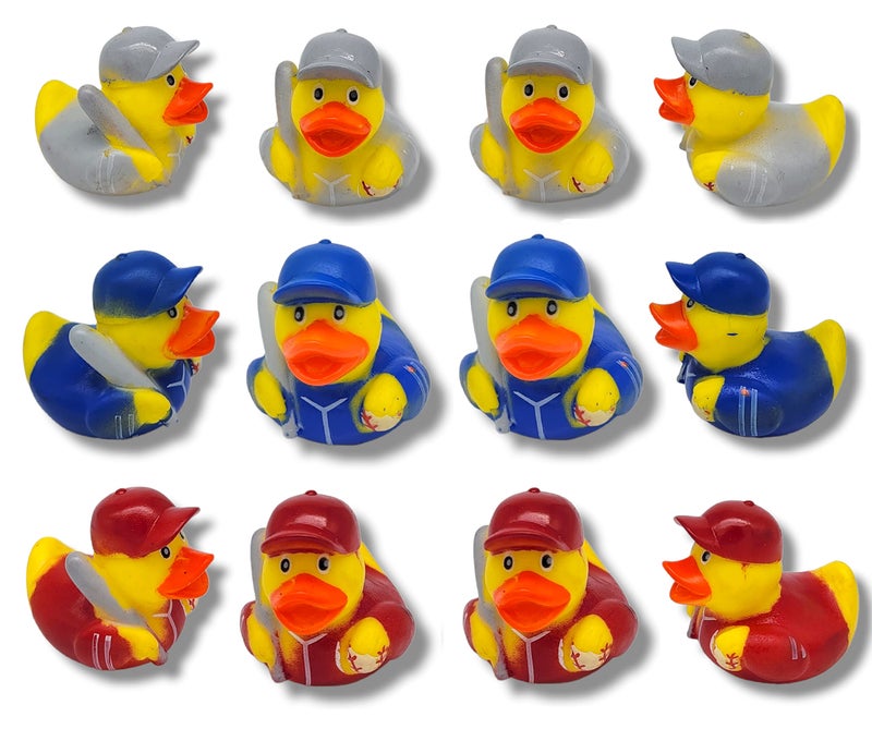 Zugar Land Sport تحت عنوان البط المطاطي (2 "") (12 حزمة) ألعاب حوض حمام البطة اللطيفة. (البيسبول) - Image 1