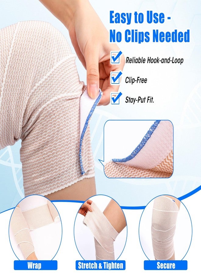 Nuogo 80 Pack 4 Inch Elastic Bandage Wrap Reusable Compression Bandage with Self Closure Athletic Stretchable Wrap for Legs Knees Ankles Wrists Elbows Shoulders Sports Medical Injury Recovery - Image 4