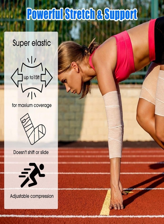 Nuogo 80 Pack 4 Inch Elastic Bandage Wrap Reusable Compression Bandage with Self Closure Athletic Stretchable Wrap for Legs Knees Ankles Wrists Elbows Shoulders Sports Medical Injury Recovery - Image 5