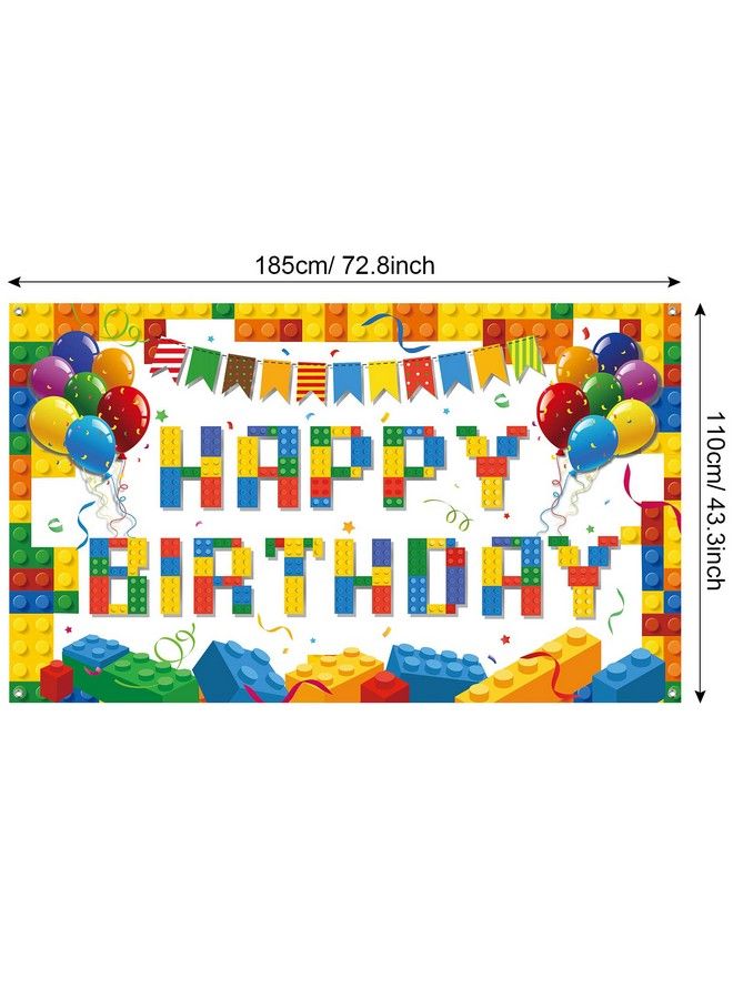 Tatuo Colorful Building Blocks Birthday Backdrop Blocks Photography Birthday Backdrop Children - Image 3