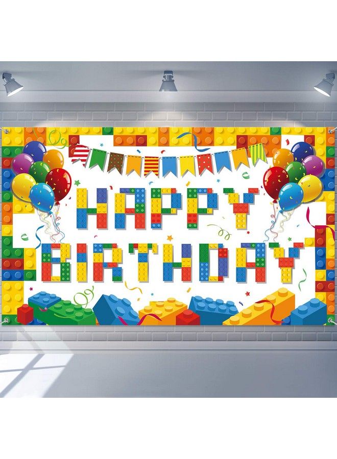 Tatuo Colorful Building Blocks Birthday Backdrop Blocks Photography Birthday Backdrop Children - Image 1