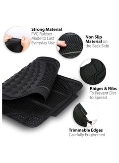 RATSAW 3 PCS Non Slip Heavy Rubber Car Floor Mats Universal Fit for Cars SUV Truck and VAN  - Image 4