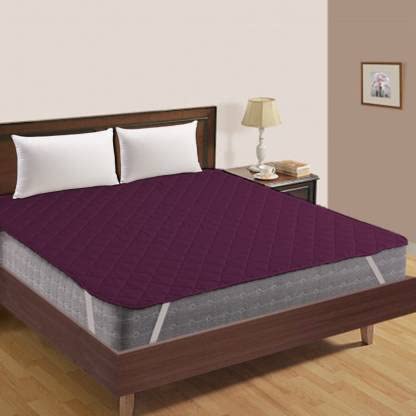 Rajasthan Crafts Premium Hotel Quality Double Bed Size 100% Waterproof Mattress Protector Smooth Fabric Fits Up 8-12 Inch Mattress Breathable Noiseless Cover and Washable (Purple, 72x75 Inch) - Image 1