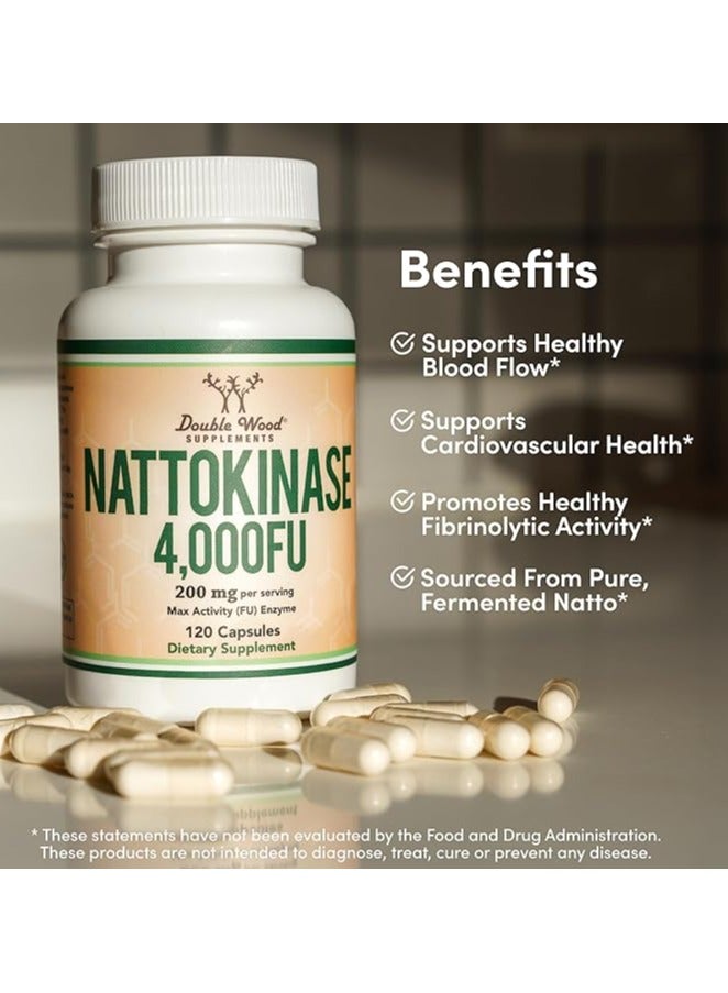 Double Wood Supplements Doublewood Nattokinase Supplement 4,000 FU Servings, 120 Capsules - Image 3