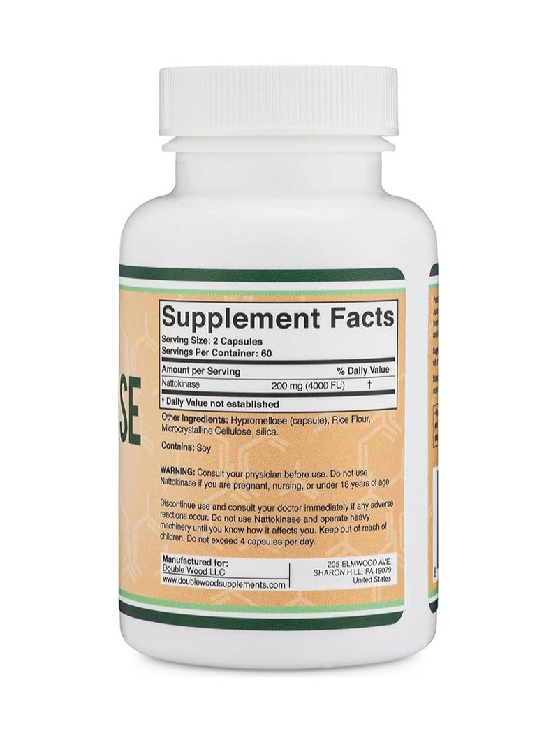 Double Wood Supplements Doublewood Nattokinase Supplement 4,000 FU Servings, 120 Capsules - Image 5