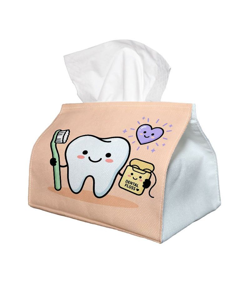 Dental Themed Tissue Box 1pc 9x4.9x6.6in Napkin Dispenser for Home Car Bedroom Table Decor - Image 3