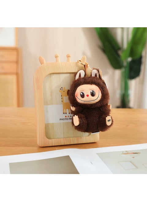 Cartoon Labubu Labubu Vinyl Face Plush Toy Ornaments Keychain Macaron Series Pendant Wholesale-Color:Second Generation Coffee Color-Height:Does Not Include Gift Box