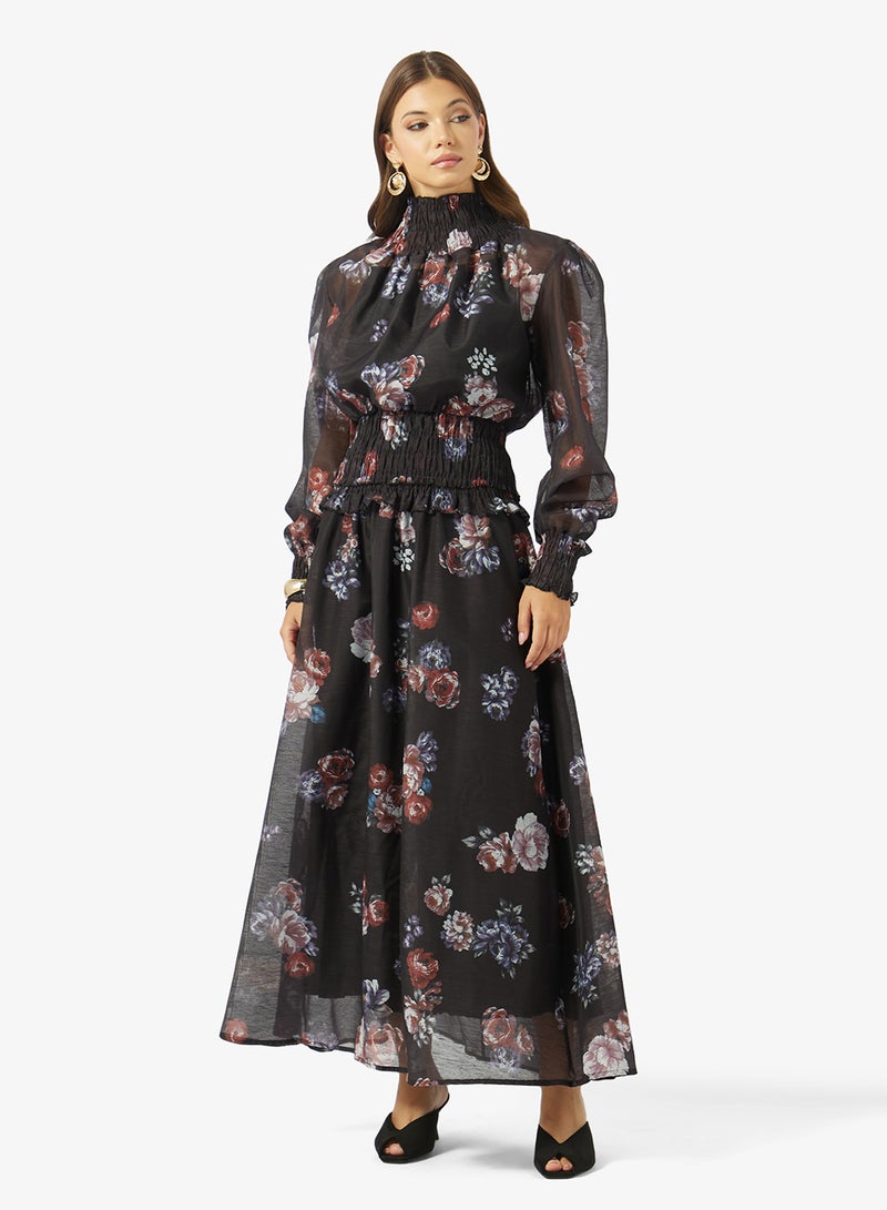 ELLA Floral Print Top & Skirt Set - Image 1