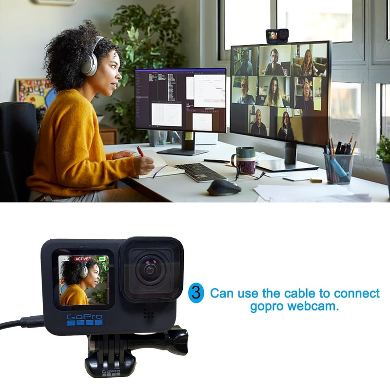 Suptig USB A to USB C Cable 2 Pack Charging Cable Compatible for Phone, Gopro Hero 13/hero12/11/10/9/8/7/6/5/hero Session gopro max Charging and Data Sync Cord(Black) - Image 4