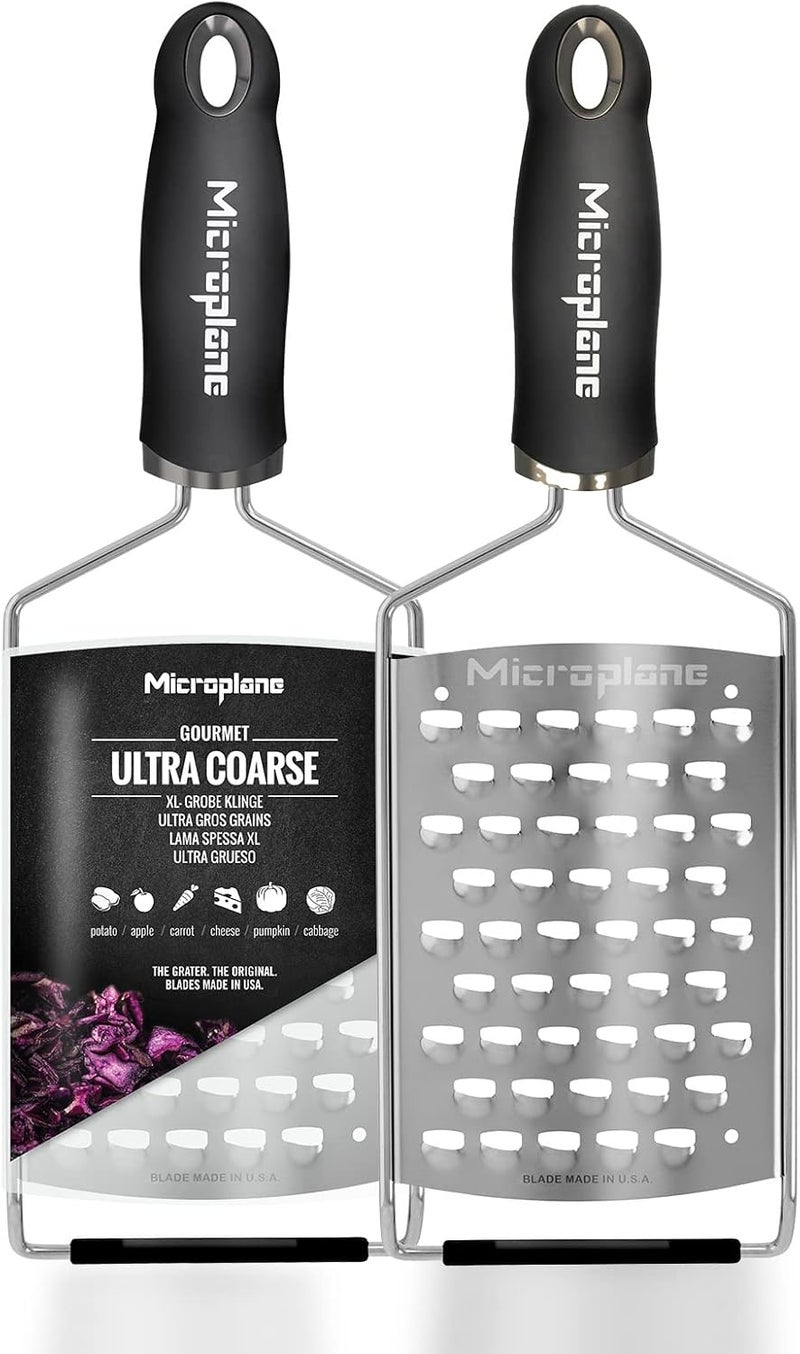 Microplane Gourmet Series Ultra Coarse Grater - Stainless Steel Durable Cheese & Vegetable Grater with Non-Slip Handle for Kitchen, Professional Chef Tools & Equipment - Image 1