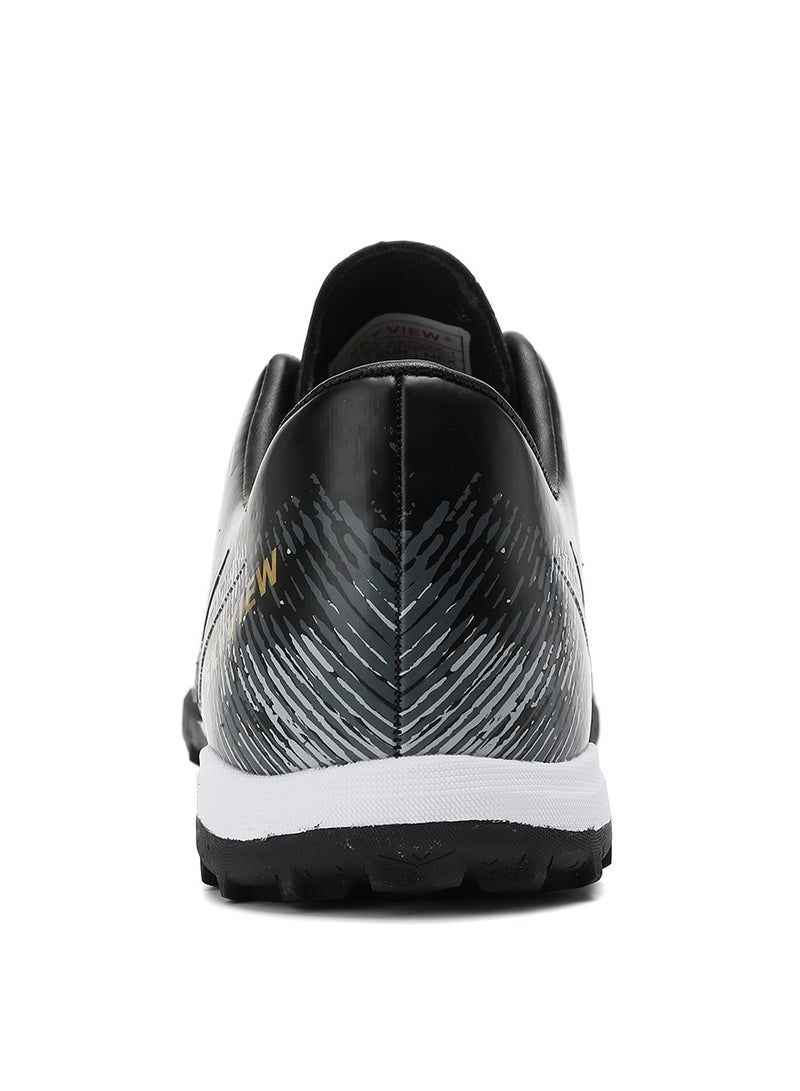 SKY VIEW Men's Women's Soccer Shoes IC or IN Flat Cleats Professional Lace Up Athletic Turf Football Shoes Outdoor/Indoor Professional Futsal Football Training Sneakers Black - Image 4