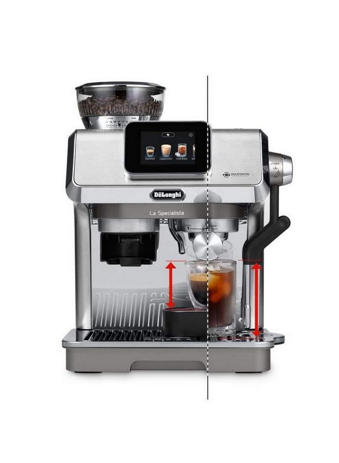 De'Longhi La Specialista Touch Manual Pump Bean to Cup Coffee Machine 40 x 36.7 x 31.9 cm 1.8 L 1450 W DLEC9455.M Silver and Black - Image 2