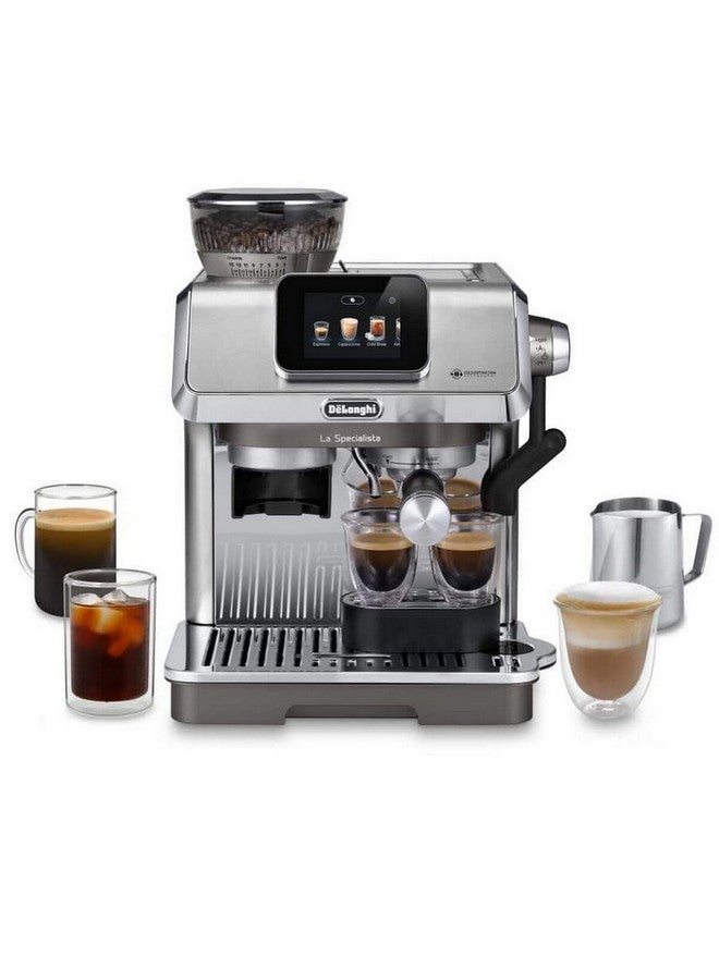 De'Longhi La Specialista Touch Manual Pump Bean to Cup Coffee Machine 40 x 36.7 x 31.9 cm 1.8 L 1450 W DLEC9455.M Silver and Black - Image 1