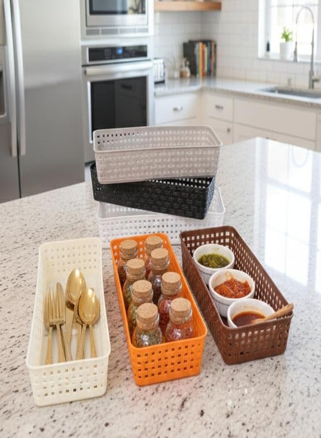 c s m CSM® Plastic Multipurpose Desk Organizer Tray Office Drawer Dividers Storage Bins for Kitchen, Bathroom, Office, Makeup, Bedroom Dresser, Multicolor (23 cm*10 cm*5 cm) Pack of 12 - Image 2