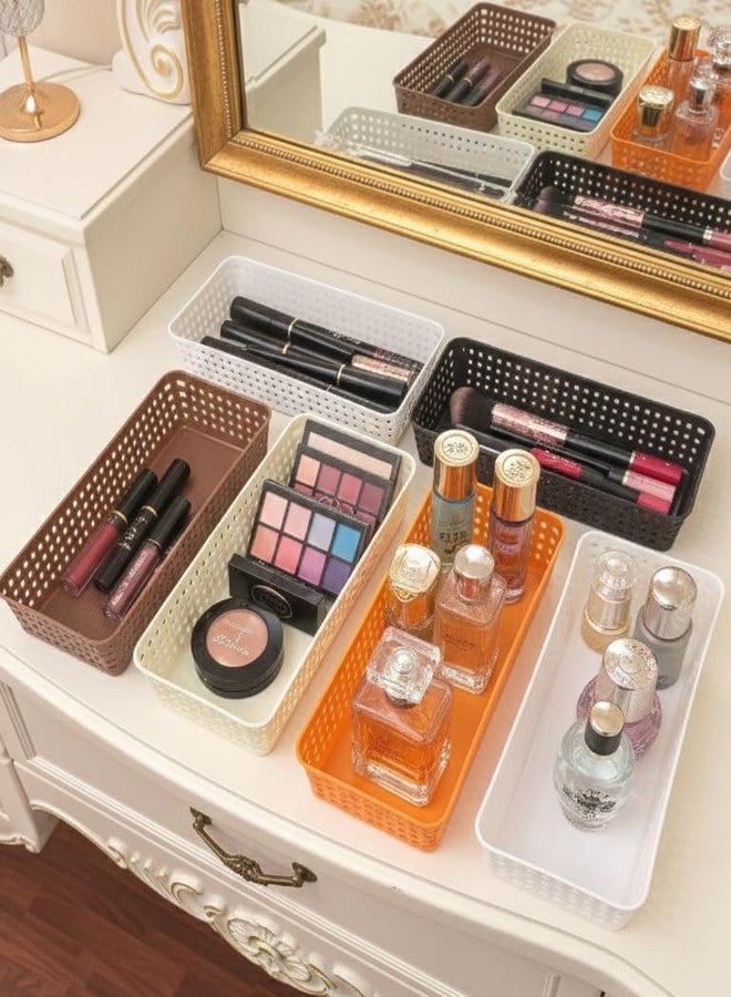 c s m CSM® Plastic Multipurpose Desk Organizer Tray Office Drawer Dividers Storage Bins for Kitchen, Bathroom, Office, Makeup, Bedroom Dresser, Multicolor (23 cm*10 cm*5 cm) Pack of 12 - Image 5