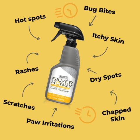 Absorbine Silver Honey Hot Spot & Wound Care Spray Gel 8oz Bottle, Manuka Honey & MicroSilver BG, Medicated for Dogs, Cats, Small Animals - Image 3