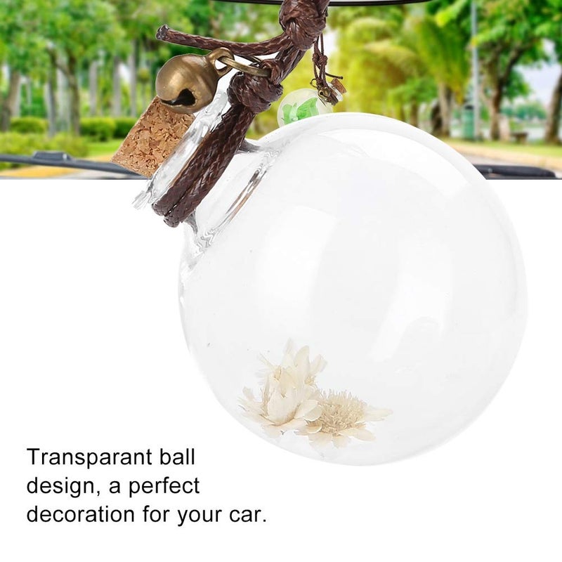klarako Car Hanging Pendant Empty Glass Perfume Bottle with Flower Aromatherapy Freshner Pendant Fragrance Auto Ornament Essential Oils Diffuser for Home and Car Use(#02) - Image 5