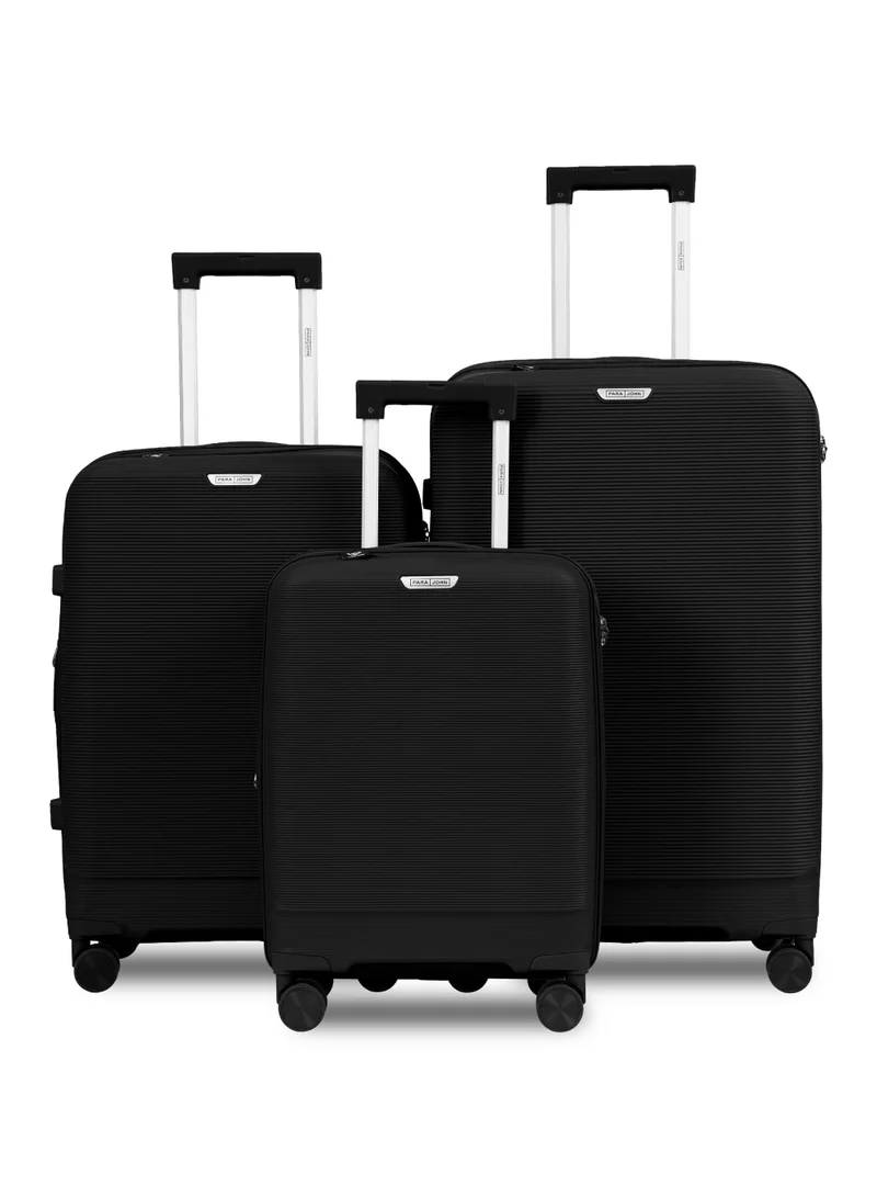 بارا جون طقم حقائب سفر Movea من Parajohn مكون من 3 قطع من مادة البولي بروبيلين PP قابلة للتوسعة – مقاسات 20 و24 و28 بوصة بهيكل صلب مع 8 عجلات مزدوجة وقفل تركيبي ثلاثي الأرقام