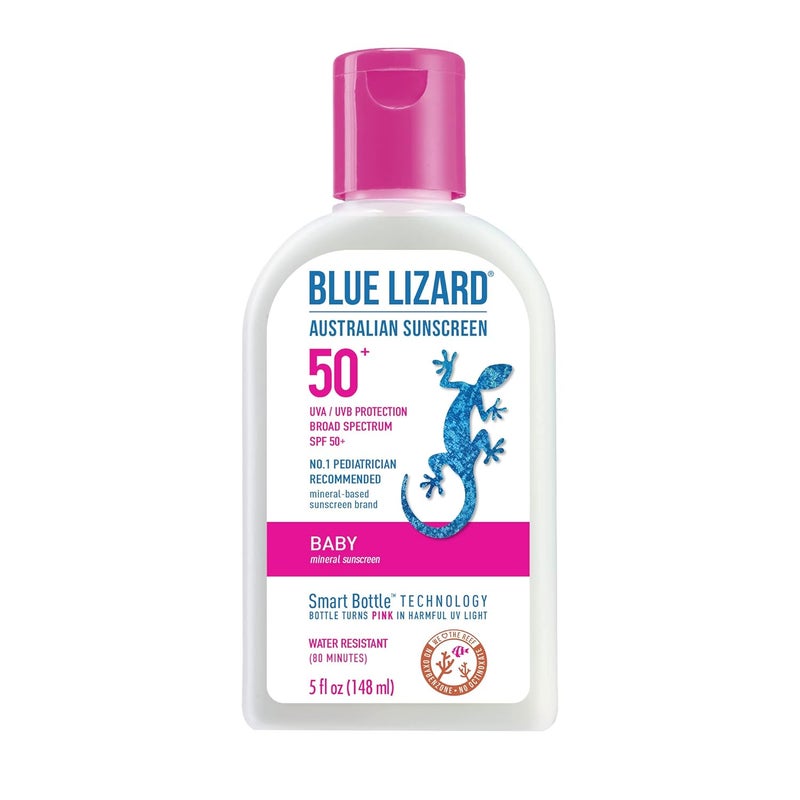 BLUE LIZARD Baby Mineral Sunscreen with Zinc Oxide, Water Resistant, UVA/UVB Protection with Smart Technology - Fragrance Free, Unscented, SPF 50 - 5 Fl Oz - Bottle - Image 1