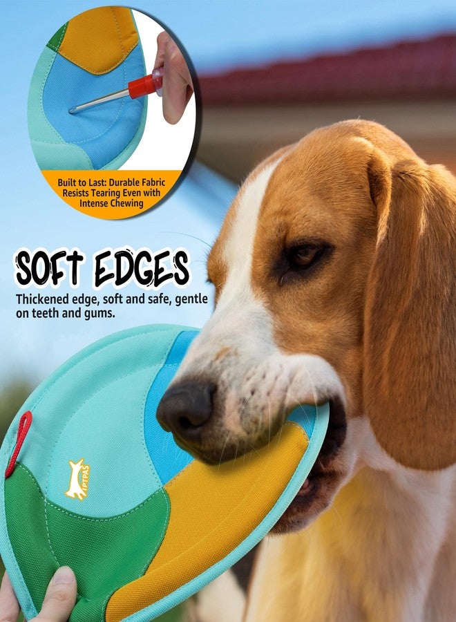 IPTPAS Dog Flying Disc Dog Flyer Toy for Fetch, Durable Nylon 9.5" Diameter with Soft and Thick Edges, Gentle on Teeth & Gums, Lightweight & Water Floating, Outdoor Play for All Breeds (A-Blue/Orange) - Image 4