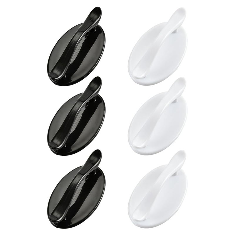 6Pcs No Punching Cabinet Handles Black And White Drawer Pulls Set For Kitchen Wardrobe Sliding Door - Image 2