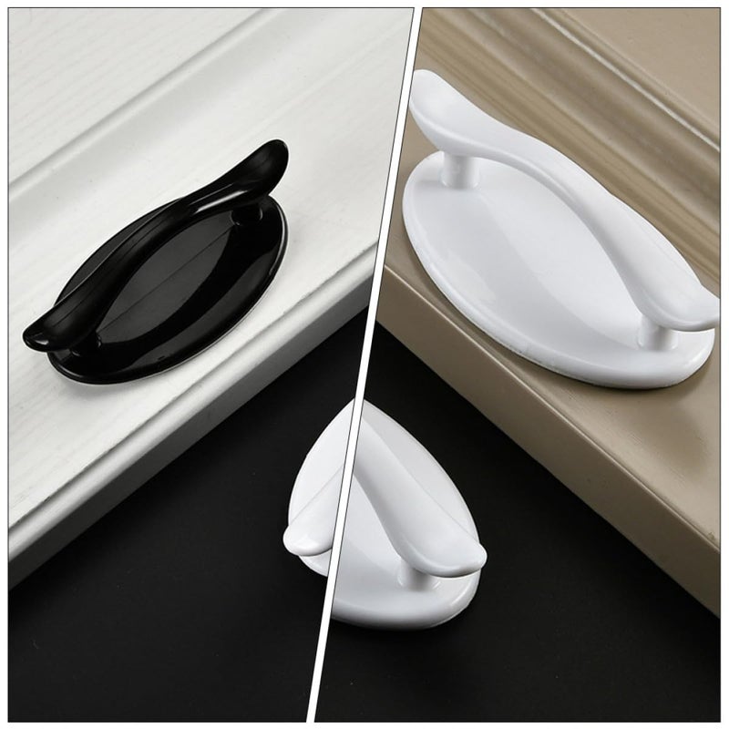 6Pcs No Punching Cabinet Handles Black And White Drawer Pulls Set For Kitchen Wardrobe Sliding Door - Image 5