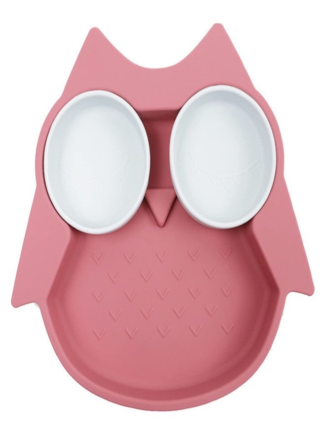 GUCHIGU 100% Silicone Suction Plate with Built-in Placemat for Infants + Toddlers, Silicone Meal Plate for Baby/Kids | BPA Free Non-Slip Unbreakable Feeding Plate | Fox Shape (SP2132A, Pink) - Image 1
