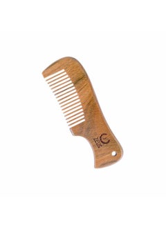Zeus Pocket Sandalwood Mustache Comb, Handmade Travel Size Mustache Comb for Men, Natural Wooden Grooming Comb (B31)  - Image 1