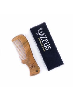 Zeus Pocket Sandalwood Mustache Comb, Handmade Travel Size Mustache Comb for Men, Natural Wooden Grooming Comb (B31)  - Image 5