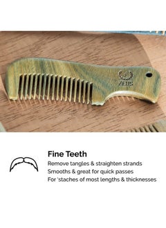 Zeus Pocket Sandalwood Mustache Comb, Handmade Travel Size Mustache Comb for Men, Natural Wooden Grooming Comb (B31)  - Image 4
