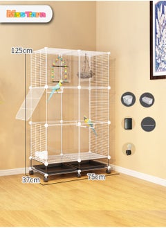 MissTiara Clear Transparent Bird Cage for Optimal Visibility and Convenience  L 75*37*125  - Image 2