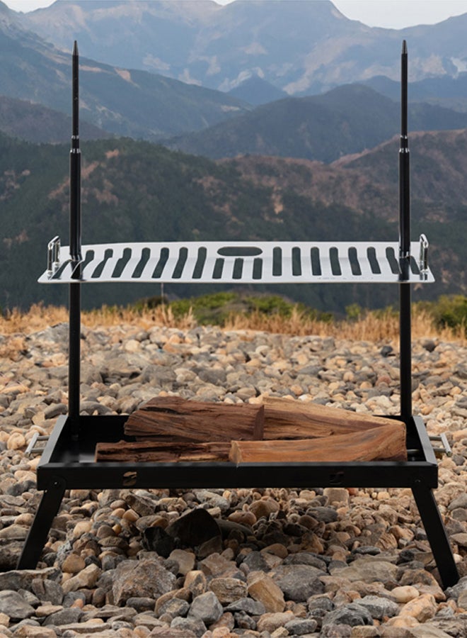 السنيدي شواية فحم للرحلات، منقل فحم للشوي، اسود، مقاس 35*60 سم - Image 2