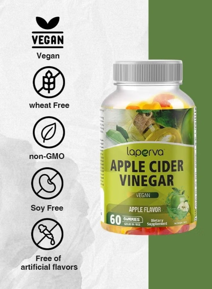 Laperva Apple Cider Vinegar Gummies - Formulated to Support Weight Loss Efforts, Normal Energy Levels & Gut Health - Supports Digestion, Detox & Cleansing-60 Gummies, Pack of 2 - Image 4