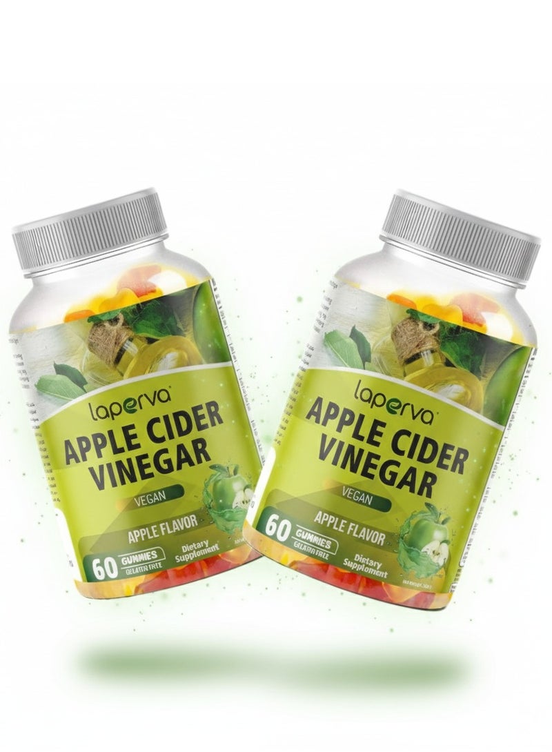 Laperva Apple Cider Vinegar Gummies - Formulated to Support Weight Loss Efforts, Normal Energy Levels & Gut Health - Supports Digestion, Detox & Cleansing-60 Gummies, Pack of 2 - Image 1