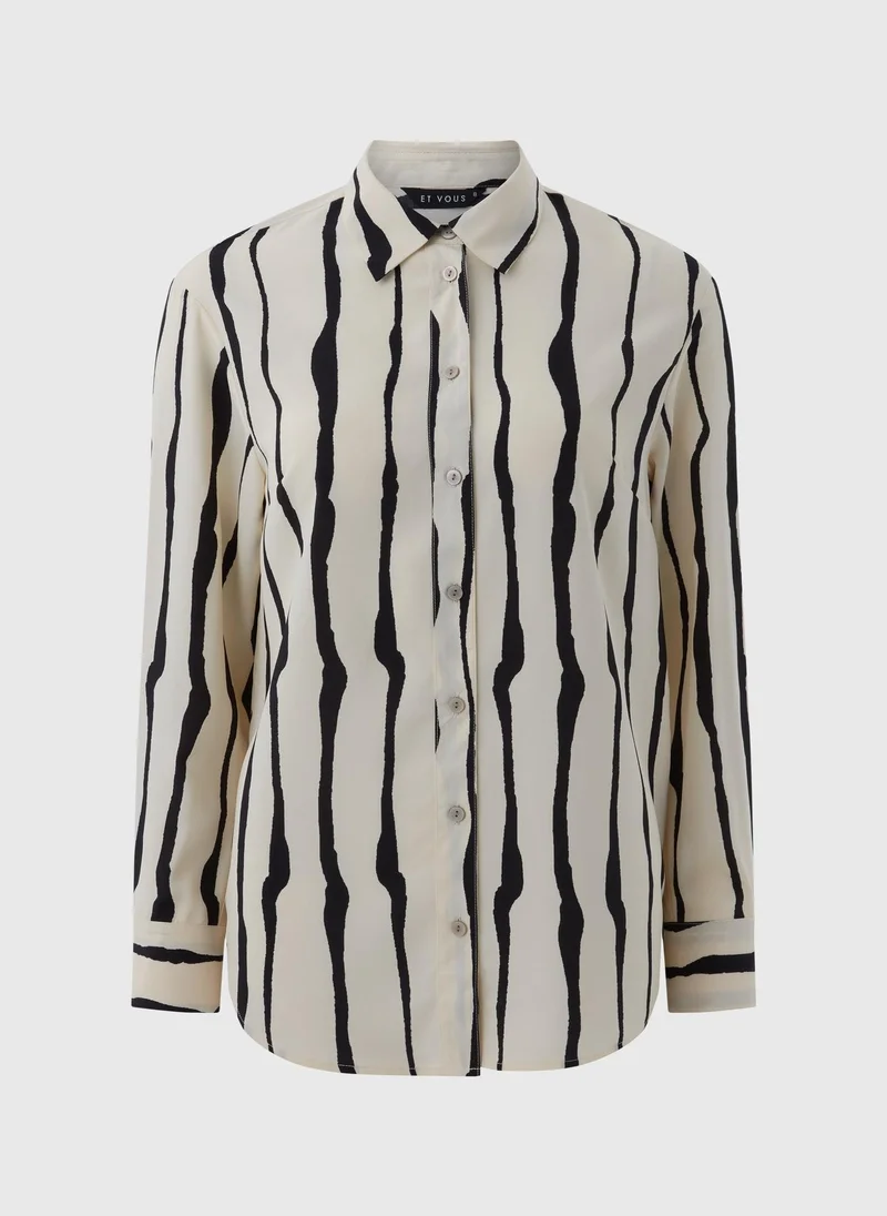 Matalan Et Vous Black Stripe Shirt