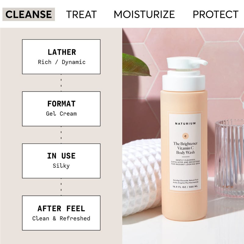 Naturium The Brightener Vitamin C Body Wash, Gentle Cleanser for Smoother-Looking Skin, Removes Dirt, Oil & Other Impurities, 16.9 oz - Image 2