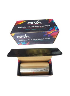 Diva Diva – Aluminum Hair Foil Roll, 100m x 12cm – Professional Salon Foil for Highlighting, Coloring, and Hairdressing – Durable and Easy to Use  - Image 3
