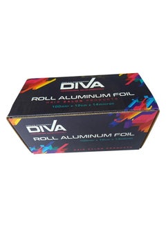 Diva Diva – Aluminum Hair Foil Roll, 100m x 12cm – Professional Salon Foil for Highlighting, Coloring, and Hairdressing – Durable and Easy to Use  - Image 1