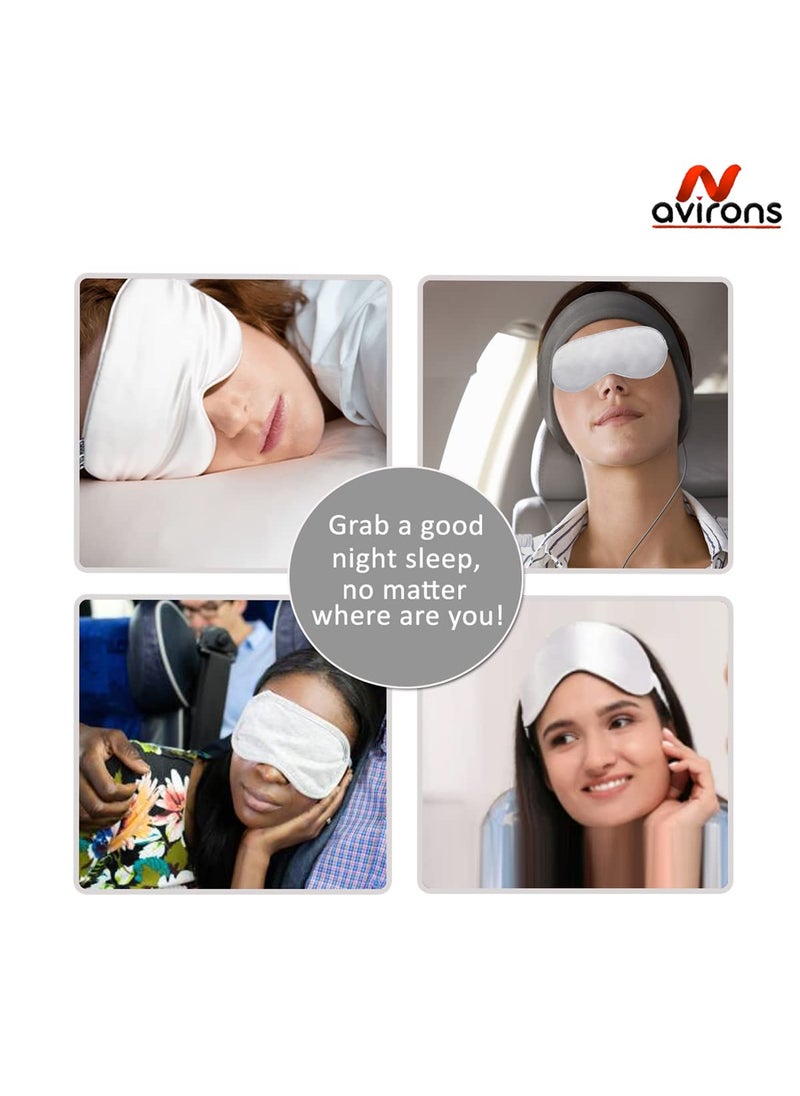 Avirons Avirons Travel Neck Pillow with Sleep Eye Mask Combo for Men Women and Kids for Flight Car Train and Bus Premium Fabric Light Weight Comfortable Super Soft Adjustable Pack of 2  - Image 5