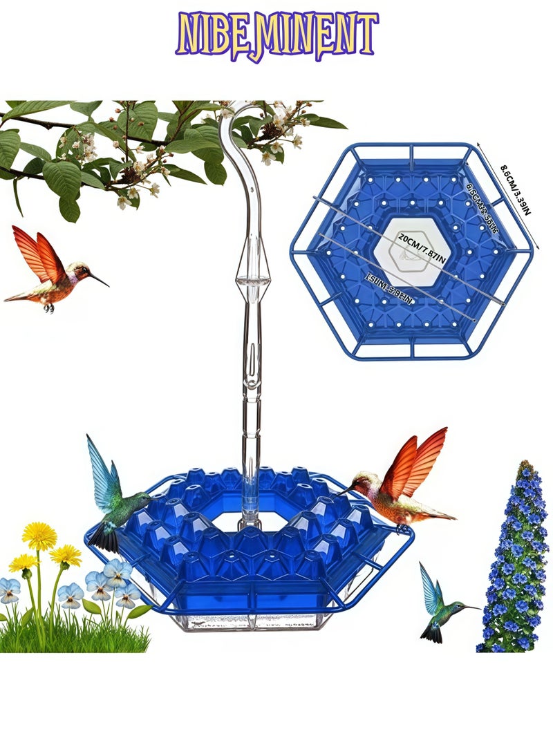 NIBEMINENT Sherem Hummingbird Feeder, Shirem Hummingbirds Feeder, Ant and Bee Proof, 2025 Hummingbird Feeders for Outdoors Hanging, Easy to Clean and Refill (1PC-Blue) - Image 1