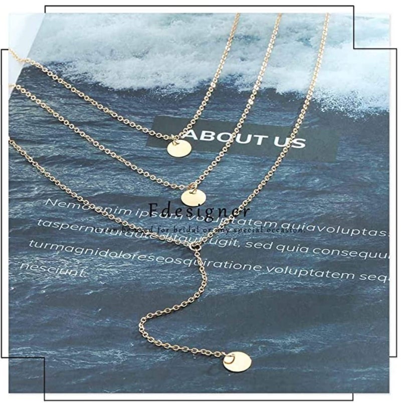 Fdesigner Fashion Layered Long Necklace Coin Pendant Necklace Chain Charm Necklace Jewelry for Women Over 15 years old - Image 5