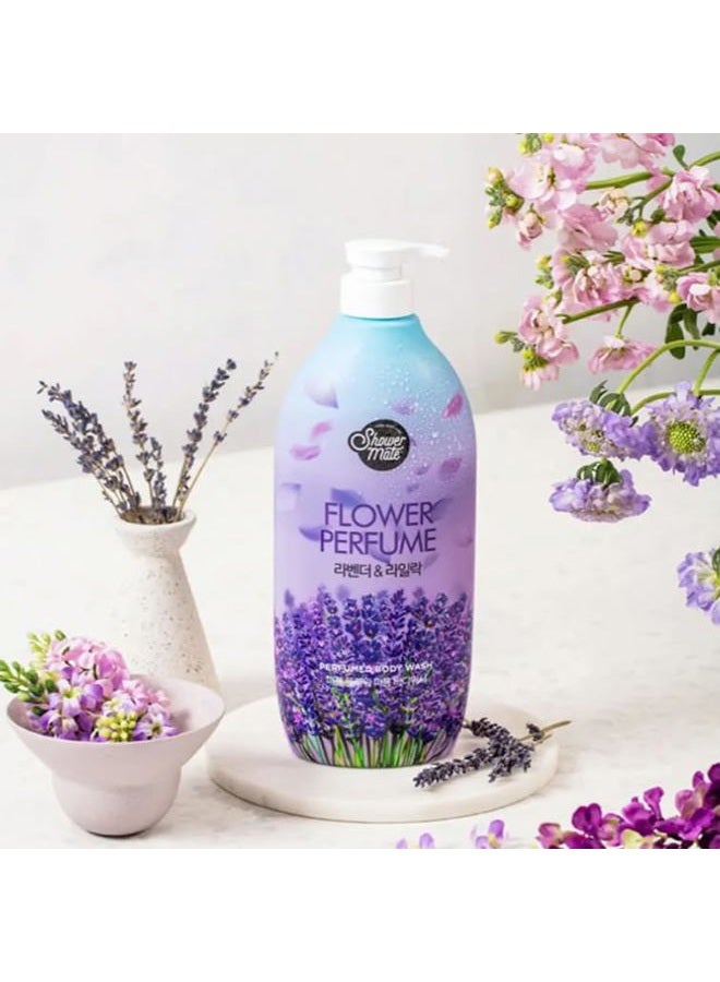 Shower Mate Flower Perfume Body Wash 31.7 fl oz, 900 ml (Purple - Lavender & Lilac) - Image 3