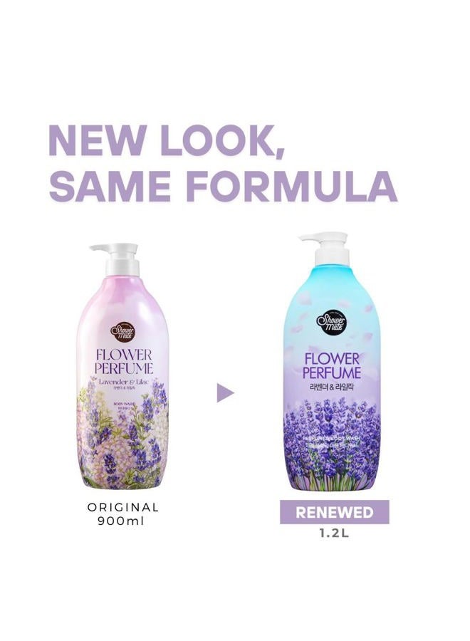 Shower Mate Flower Perfume Body Wash 31.7 fl oz, 900 ml (Purple - Lavender & Lilac) - Image 2