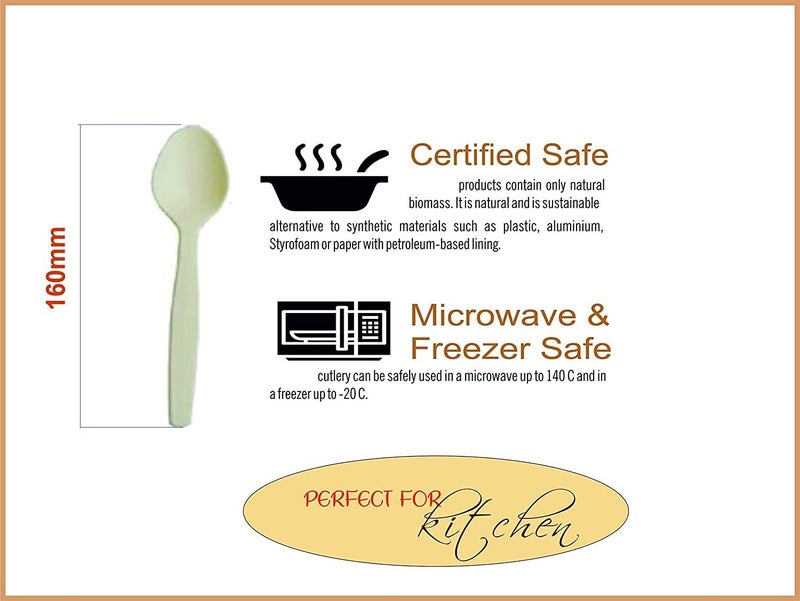G1 Corn Starch Disposable Biodegradable Spoons and Forks (Spoons, 200, G1CORNSP200) - Image 5